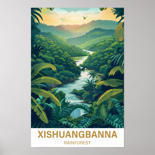 Xishuangbanna Rainforest Yunan Tiongkok Travel Poster (Vorne)