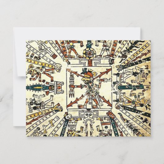 Xiuhtecuhtli Aztec Toter Gott Einladung (Vorderseite)