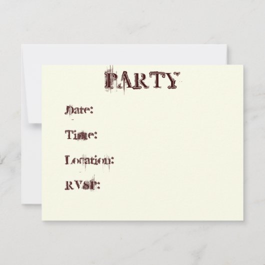 Xiuhtecuhtli Aztec Toter Gott Einladung (Rückseite)