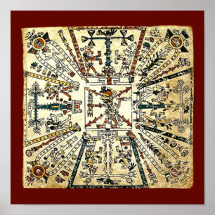 Xiuhtecuhtli Aztec Toter Gott Poster