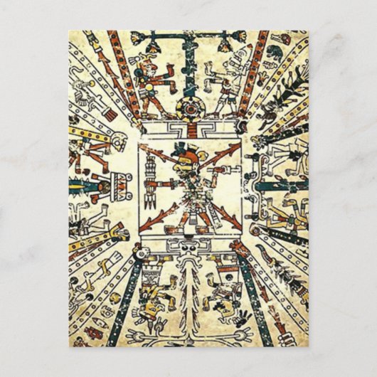 Xiuhtecuhtli Aztec Toter Gott Postkarte (Vorderseite)