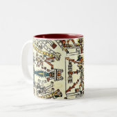 Xiuhtecuhtli Aztec Toter Gott Zweifarbige Tasse (Vorderseite Links)
