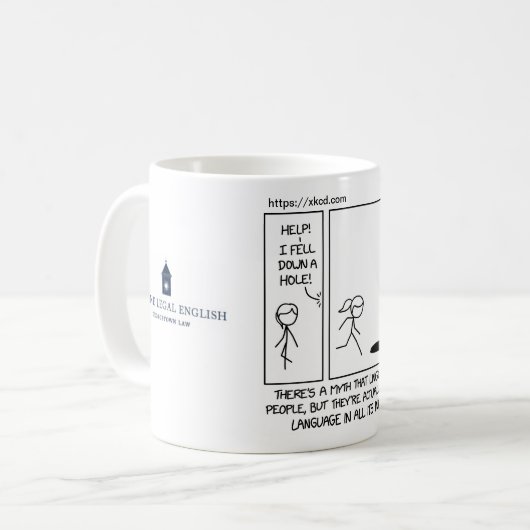 xkcd linguist Spaß - Georgetown OLE Kaffeetasse (Vorderseite Links)