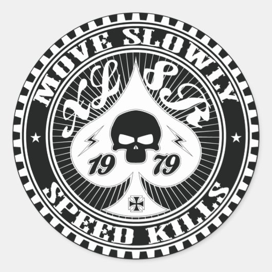 xl8r langsam 2 runder aufkleber (Vorderseite)