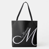 XL BAG - MONOGRAM + NAME - Schwarze moderne Tasche (Vorderseite)