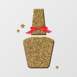 XL Golden Glitzer NAIL Salon Aufkleber