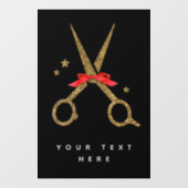 XL Golden Glitzer Scissance - Friseur Stylist Fensteraufkleber (Blatt)