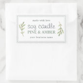 XL Homemade Soy Candle Pine Sprig Custom White Rechteckiger Aufkleber (Tasche)
