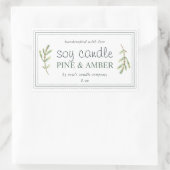 XL Homemade Soy Candle Pine Sprig Custom White Rechteckiger Aufkleber (Tasche)