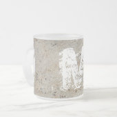 XL Monogramm Stone Textur Bild Mattiert Glass Tass Mattglastasse (Vorderseite Links)