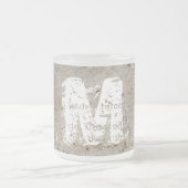 XL Monogramm Stone Textur Bild Mattiert Glass Tass Mattglastasse (Mittel)