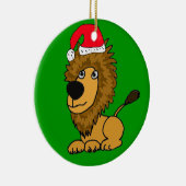 XL, niedliche Löwe-Weihnachtsverzierung Keramikornament (Rechts)