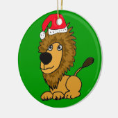 XL, niedliche Löwe-Weihnachtsverzierung Keramikornament (Links)