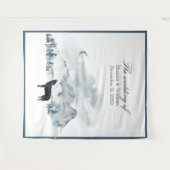 XLarge Foggy Mountains Aquarell Hochzeitsband Wandteppich (Vorderseite (Horizontal))