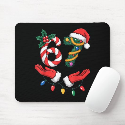 Xmas 67 Hands Gesture Candy Canes Santa Holiday Ki Mousepad (Mit Mouse)