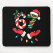 Xmas 67 Hands Gesture Candy Canes Santa Holiday Ki Mousepad (Vorne)