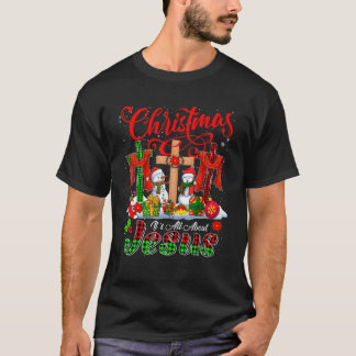 Xmas alles über Jesus drei Karierte Christliche Kr T-Shirt