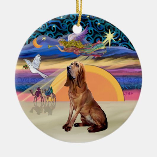 XMas Angel - Bloodhound Keramik Ornament (Vorne)