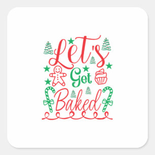 Xmas Art Lass Quadratischer Aufkleber
