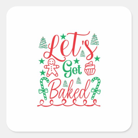 Xmas Art Lass Quadratischer Aufkleber (Vorderseite)