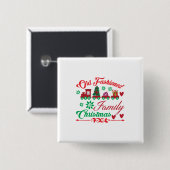 Xmas Art Old modische Weihnachten Button (Vorne & Hinten)