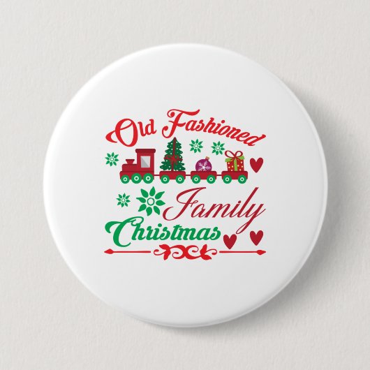 Xmas Art Old modische Weihnachten Button (Vorderseite)