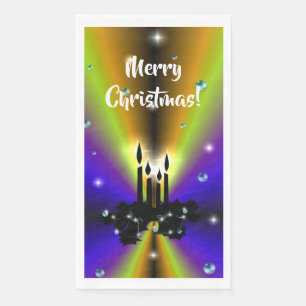 Xmas Artdeco auf Lila Yellow Rainbow Fevor Tags Serviette