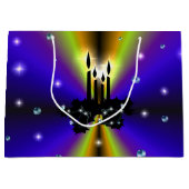 Xmas Artdeco Lila Gelber Regenbogen Große Geschenktüte (Vorderseite)