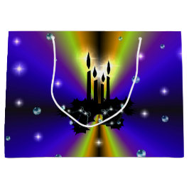 Xmas Artdeco Lila Gelber Regenbogen Große Geschenktüte