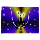 Xmas Artdeco Lila Gelber Regenbogen Große Geschenktüte (Rückseite)