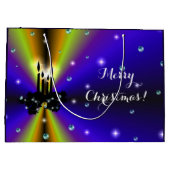 Xmas Artdeco Lila Gelber Regenbogen Große Geschenktüte (Rückseite)