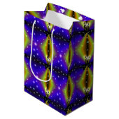 Xmas Artdeco Lila Gelber Regenbogen Mittlere Geschenktüte (Vorderseite Schrägansicht)