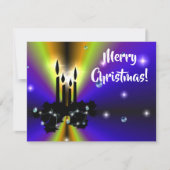 Xmas Artdeco Lila Gelber Regenbogen RSVP Karte (Vorderseite)