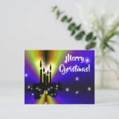 Xmas Artdeco Lila Gelber Regenbogen RSVP Karte (Stehend Vorderseite)