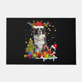 Xmas Australian Shepherd Christmas Lights Santa Re Fußmatte