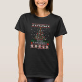 Xmas Autismus Bewusstsein Tree Pajama Ugly Weihnac T-Shirt (Vorderseite)