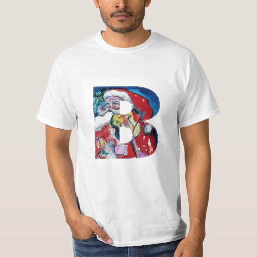 XMAS B SCHREIBEN /SANTA CLAUS MIT VIOLIN MONOGRAMM T-Shirt (Vorderseite)