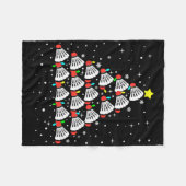 Xmas Badminton Player Shuttle Badminton Fleecedecke (Vorderseite (Horizontal))