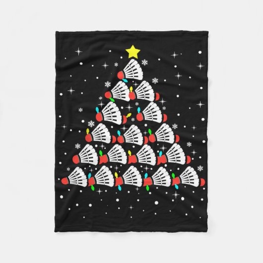 Xmas Badminton Player Shuttle Badminton Fleecedecke (Vorderseite)