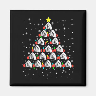 Xmas Badminton Player Shuttle Badminton Magnet