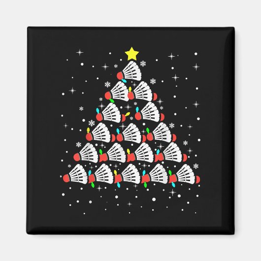 Xmas Badminton Player Shuttle Badminton Magnet (Vorne)