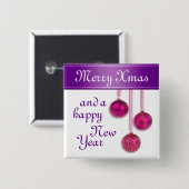 Xmas Baubles pink + Ihre Ideen Button (Vorne & Hinten)