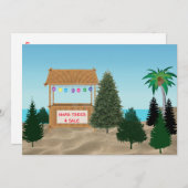 Xmas Baum Lot am Strand Einladung (Vorne/Hinten)