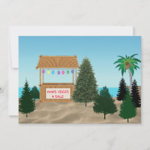 Xmas Baum Lot am Strand Einladung