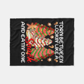 Xmas Baum Torn zwischen Lookin wie ein Snack Kuche Fleecedecke (Vorderseite (Horizontal))