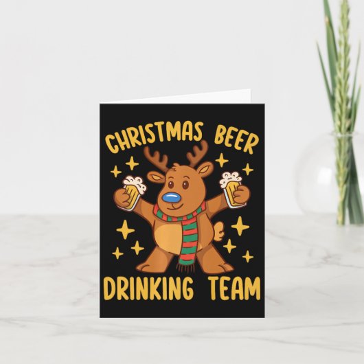 Xmas Beer Drink Team Reinbeer Weihnachten Karte (Vorderseite)