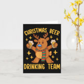 Xmas Beer Drink Team Reinbeer Weihnachten Karte (Gelbe Blume)
