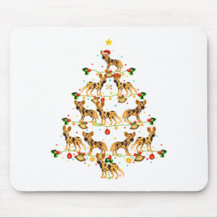 Xmas-Beleuchtung Santa Afrikanischer Wildhund Weih Mousepad