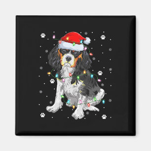 Xmas-Beleuchtung Santa Cavalier King Charles Spani Magnet