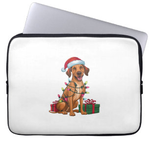 Xmas-Beleuchtung Santa-Hut Thai Ridgeback Hund Wei Laptopschutzhülle
